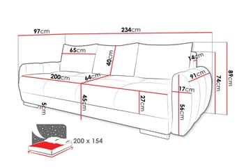 Simerly Sofa 3-seter i Plysj - Beige - Møbler - Sofaer - 3 seter sofa