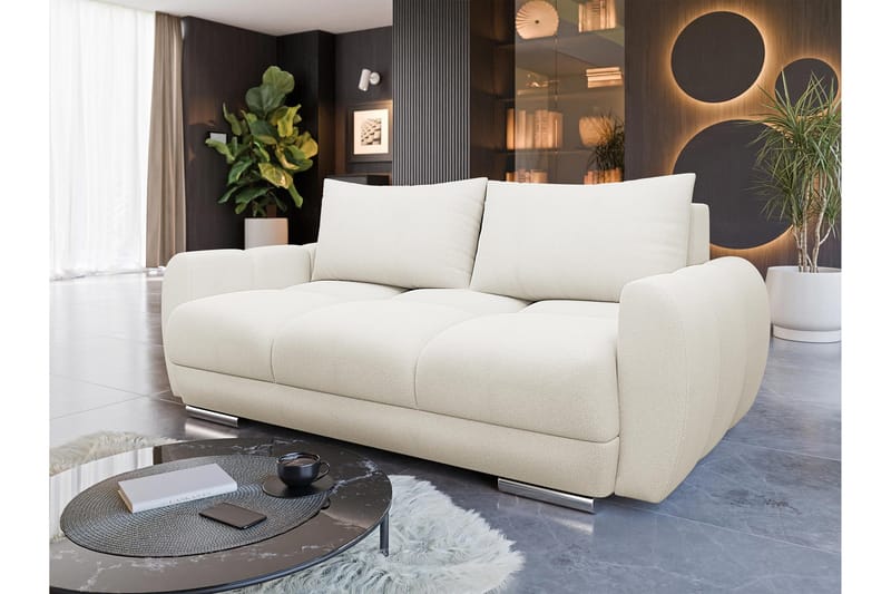 Simerly Sofa 3-seter i Plysj - Lysegrå - Møbler - Sofaer - 3 seter sofa