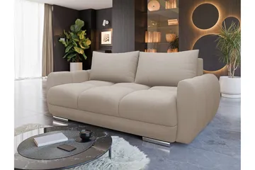 Simerly Sofa 3-seter i Plysj - Beige - Møbler - Sofaer - 3 seter sofa