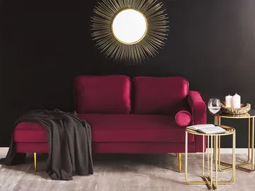 Sjeselong Miramas høyrevendt - Mørkerød - Møbler - Sofaer - Fløyelssofaer