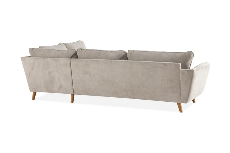 Sjeselongsofa Colt Lyx Høyre - Beige/Eik - 4 seters sofa med divan - Sofaer med sjeselong