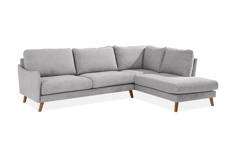 Sjeselongsofa Colt Lyx Høyre - Lysegrå/Eik - 4 seters sofa med divan - Sofaer med sjeselong