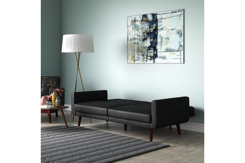 2-seters Sovesofa Nola Kunstlær/Svart - Dorel Home - Møbler - Sofaer - Skinnsofaer