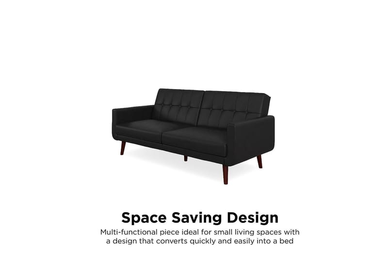 2-seters Sovesofa Nola Kunstlær/Svart - Dorel Home - Møbler - Sofaer - Skinnsofaer
