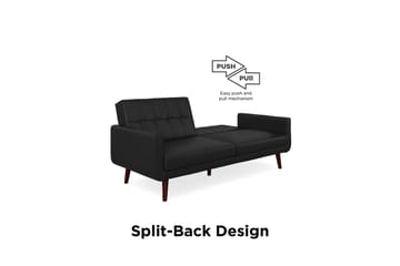 2-seters Sovesofa Nola Kunstlær/Svart - Dorel Home - Møbler - Sofaer - Skinnsofaer