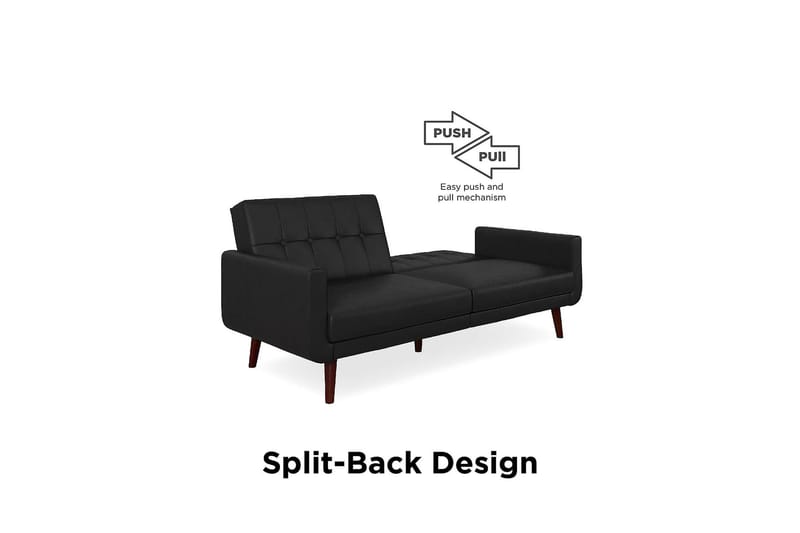 2-seters Sovesofa Nola Kunstlær/Svart - Dorel Home - Møbler - Sofaer - Skinnsofaer