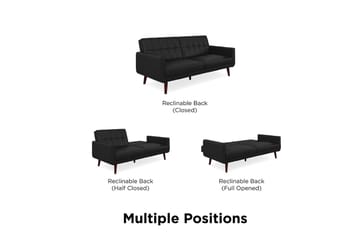 2-seters Sovesofa Nola Kunstlær/Svart - Dorel Home - Møbler - Sofaer - Skinnsofaer