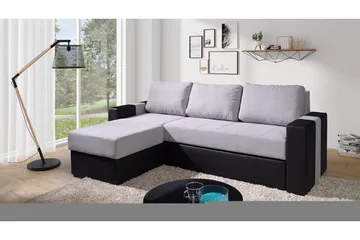 Aden Hjørnesofa Venstre - Grå/Svart - Møbler - Sofaer - Skinnsofaer