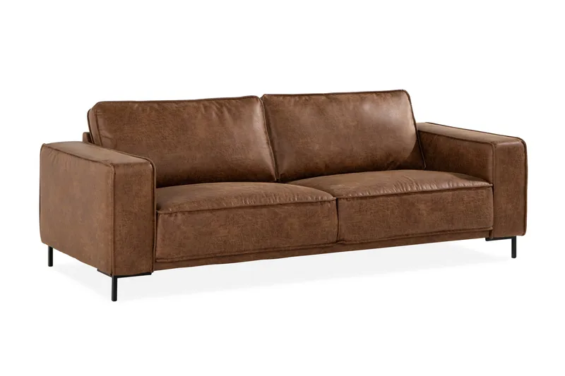 Akron 2,5-seter Sofa Bonded Lær - Brun - Møbler - Sofaer - Skinnsofaer