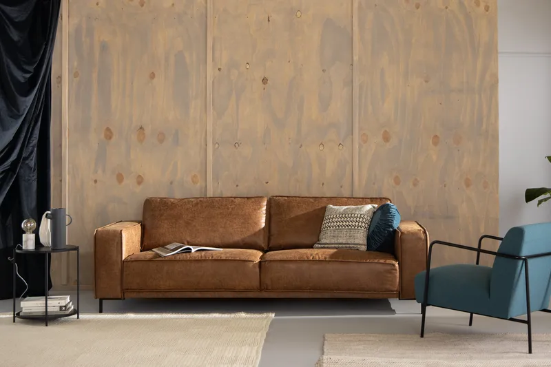 Akron 2,5-seter Sofa Bonded Lær - Brun - Møbler - Sofaer - Skinnsofaer