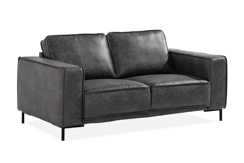 Akron 2-seter Sofa Bonded Lær - Mørkegrå - Møbler - Sofaer - Skinnsofaer