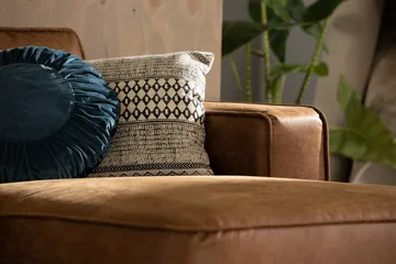 Akron 2-seter Sofa med Divan Høyre Bonded Lær - Brun - Møbler - Sofaer - Skinnsofaer
