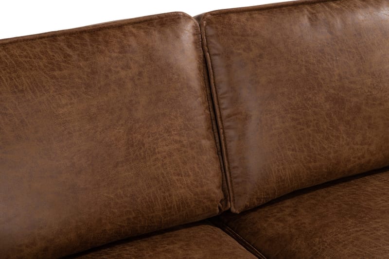 Akron 2-seter Sofa med Divan Høyre Bonded Lær - Brun - Møbler - Sofaer - Skinnsofaer