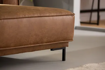 Akron 2-seter Sofa med Divan Høyre Bonded Lær - Brun - Møbler - Sofaer - Skinnsofaer