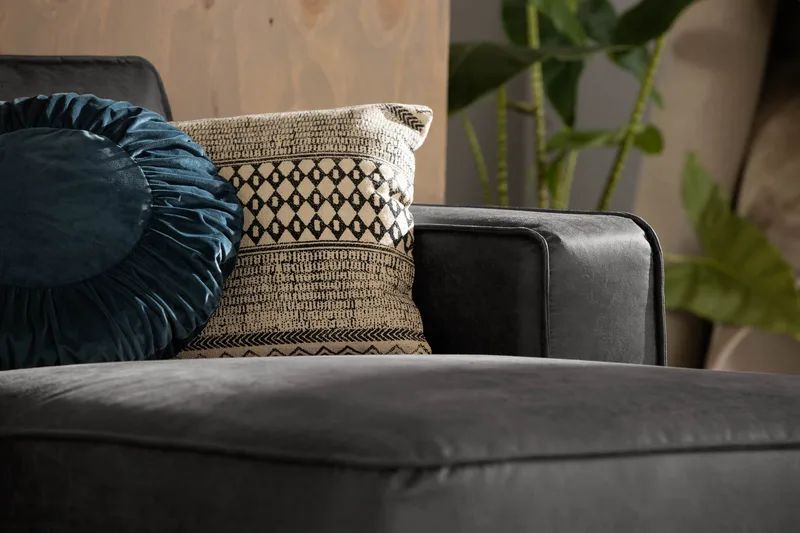 Akron 2-seter Sofa med Divan Høyre Bonded Lær - Mørkegrå - Møbler - Sofaer - Skinnsofaer