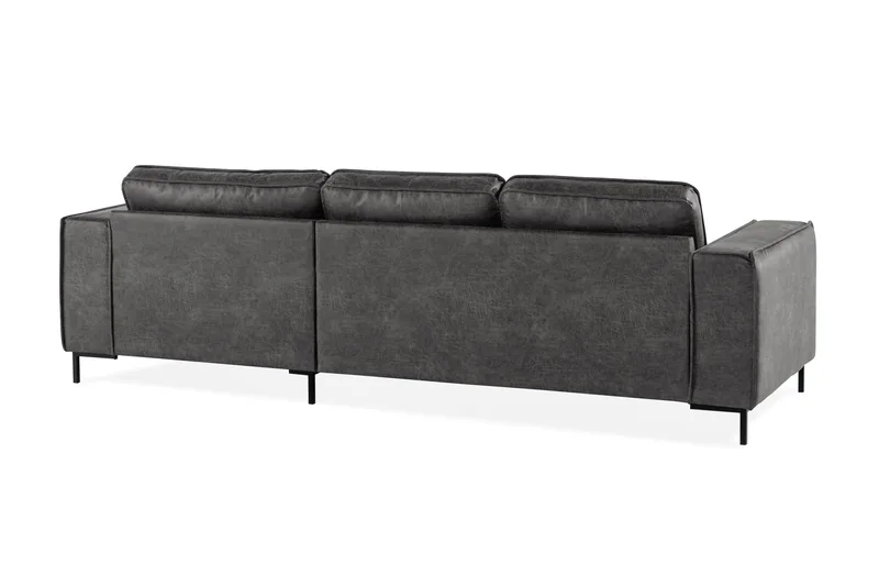 Akron 2-seter Sofa med Divan Høyre Bonded Lær - Mørkegrå - Møbler - Sofaer - Skinnsofaer
