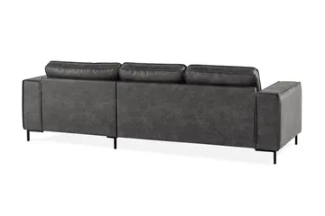 Akron 2-seter Sofa med Divan Høyre Bonded Lær - Mørkegrå - Møbler - Sofaer - Skinnsofaer