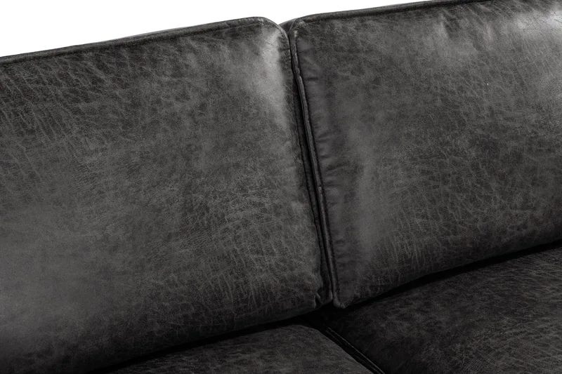 Akron 2-seter Sofa med Divan Høyre Bonded Lær - Mørkegrå - Møbler - Sofaer - Skinnsofaer