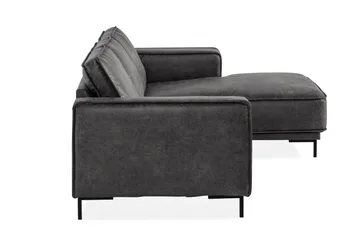 Akron 2-seter Sofa med Divan Høyre Bonded Lær - Mørkegrå - Møbler - Sofaer - Skinnsofaer