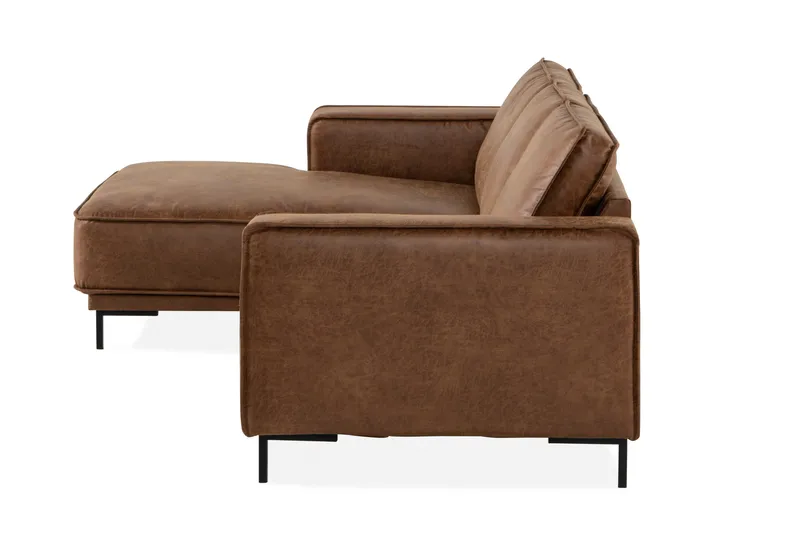 Akron 2-seter Sofa med Divan Venstre Bonded Lær - Brun - Møbler - Sofaer - Skinnsofaer