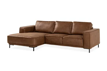 Akron 2-seter Sofa med Divan Venstre Bonded Lær - Brun - Møbler - Sofaer - Skinnsofaer