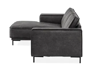 Akron 2-seter Sofa med Divan Venstre Bonded Lær - Mørkegrå - Møbler - Sofaer - Skinnsofaer