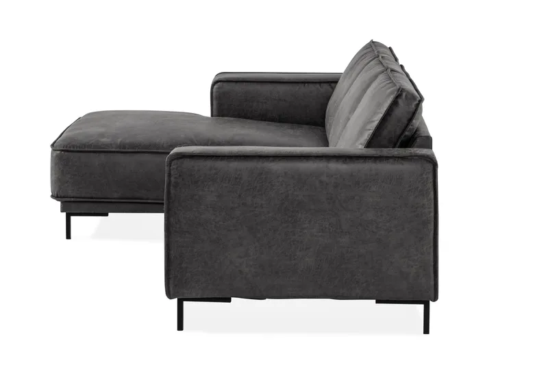Akron 2-seter Sofa med Divan Venstre Bonded Lær - Mørkegrå - Møbler - Sofaer - Skinnsofaer