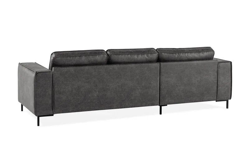 Akron 2-seter Sofa med Divan Venstre Bonded Lær - Mørkegrå - Møbler - Sofaer - Skinnsofaer