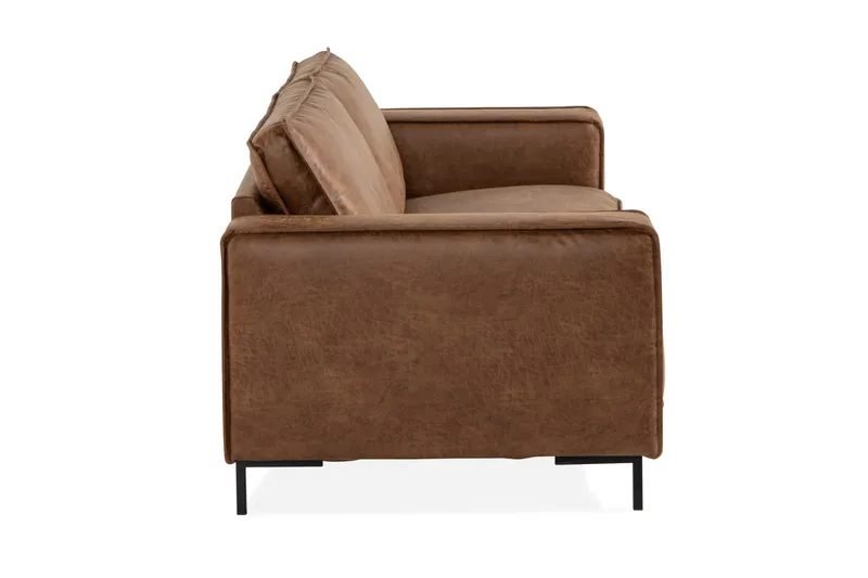 Akron 3-seter Sofa Bonded Lær - Brun - Møbler - Sofaer - Skinnsofaer