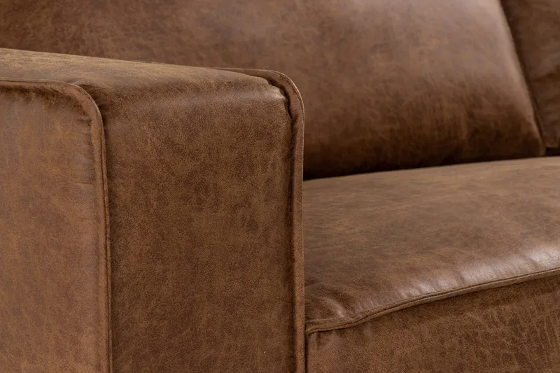 Akron 3-seter Sofa Bonded Lær - Brun - Møbler - Sofaer - Skinnsofaer