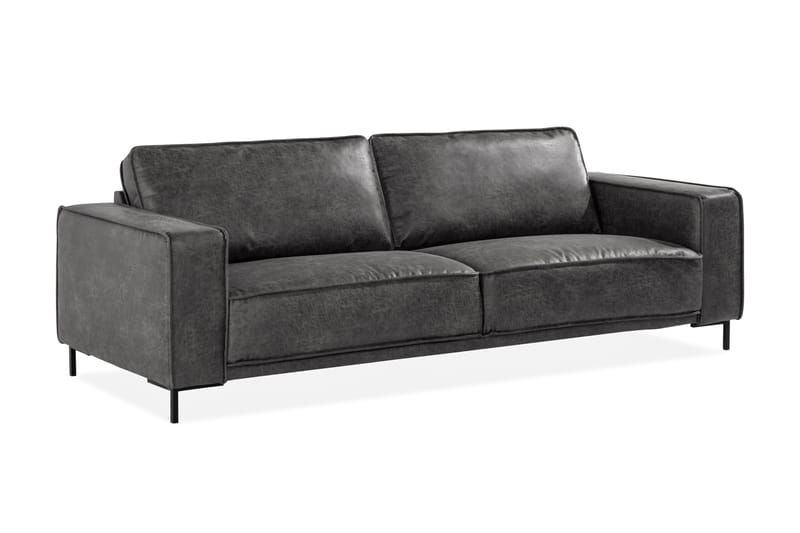 Akron 3-seter Sofa Bonded Lær - Mørkegrå - Møbler - Sofaer - Skinnsofaer