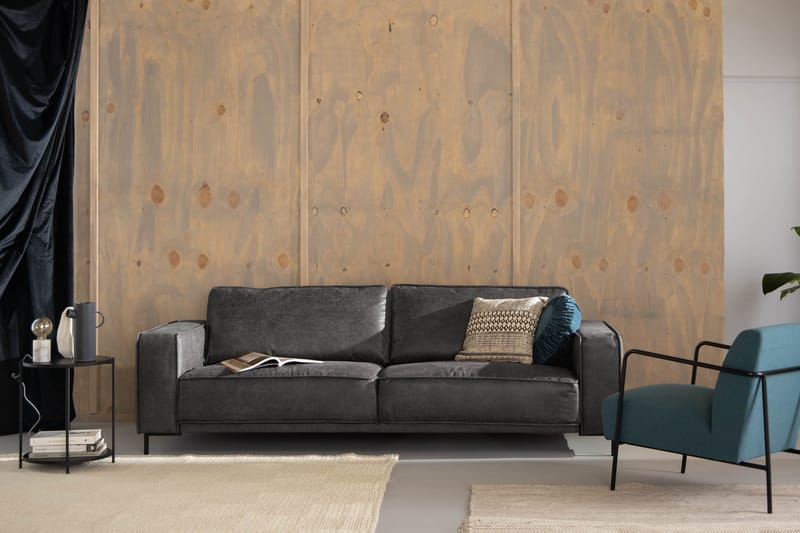 Akron 3-seter Sofa Bonded Lær - Mørkegrå - Møbler - Sofaer - Skinnsofaer