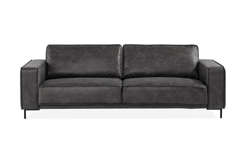 Akron 3-seter Sofa Bonded Lær, Mørkegrå