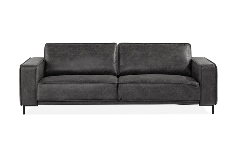 Akron 3-seter Sofa Bonded Lær, Mørkegrå