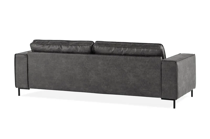 Akron 3-seter Sofa Bonded Lær - Mørkegrå - Møbler - Sofaer - Skinnsofaer