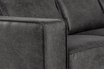 Akron Hjørnesofa Bonded Lær - Mørkegrå - Møbler - Sofaer - Skinnsofaer