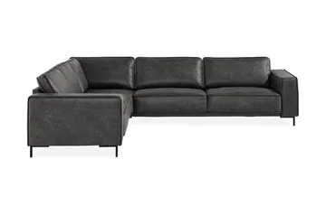 Akron Hjørnesofa Bonded Lær - Mørkegrå - Møbler - Sofaer - Skinnsofaer