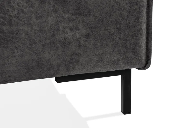 Akron Hjørnesofa Bonded Lær - Mørkegrå - Møbler - Sofaer - Skinnsofaer