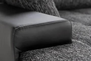 Cillo U-sovesofa Vendbar Kunstlær - Svart/Mørkegrå - Møbler - Sofaer - Skinnsofaer