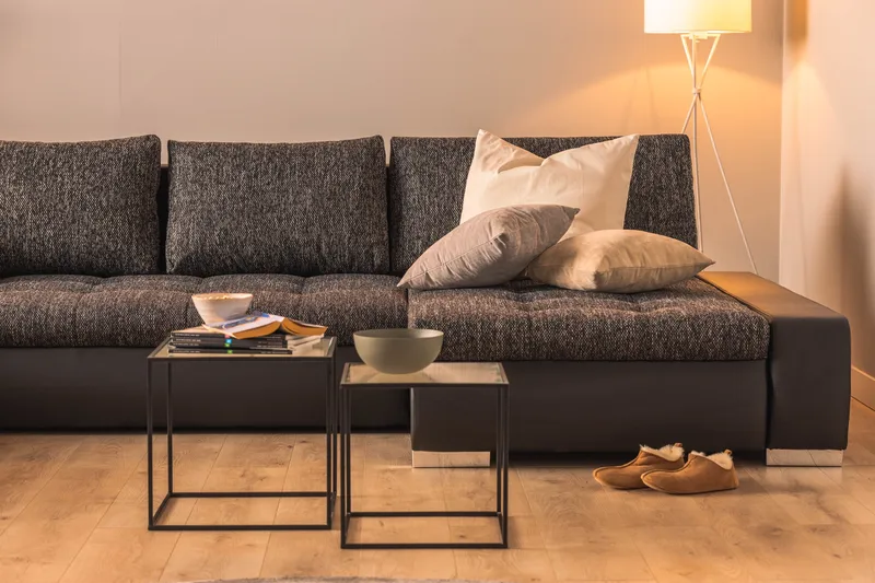 Cillo U-sovesofa Vendbar Kunstlær - Svart/Mørkegrå - Møbler - Sofaer - Skinnsofaer