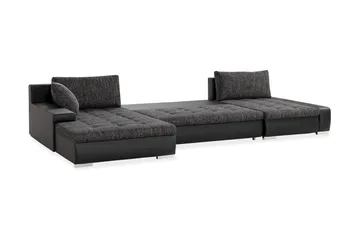Cillo U-sovesofa Vendbar Kunstlær - Svart/Mørkegrå - Møbler - Sofaer - Skinnsofaer