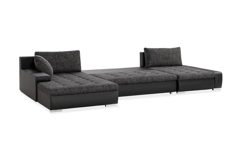 Cillo U-sovesofa Vendbar Kunstlær - Svart/Mørkegrå - Møbler - Sofaer - Skinnsofaer