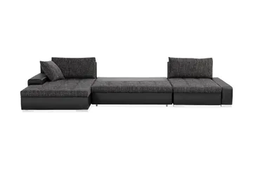 Cillo U-sovesofa Vendbar Kunstlær - Svart/Mørkegrå - Møbler - Sofaer - Skinnsofaer