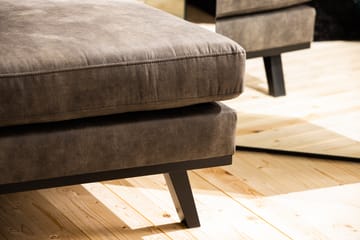 Copenhagen 4-seters Høyrevendt L-formet Divansofa i Kunstlær - Mørk grå - Møbler - Sofaer - Skinnsofaer