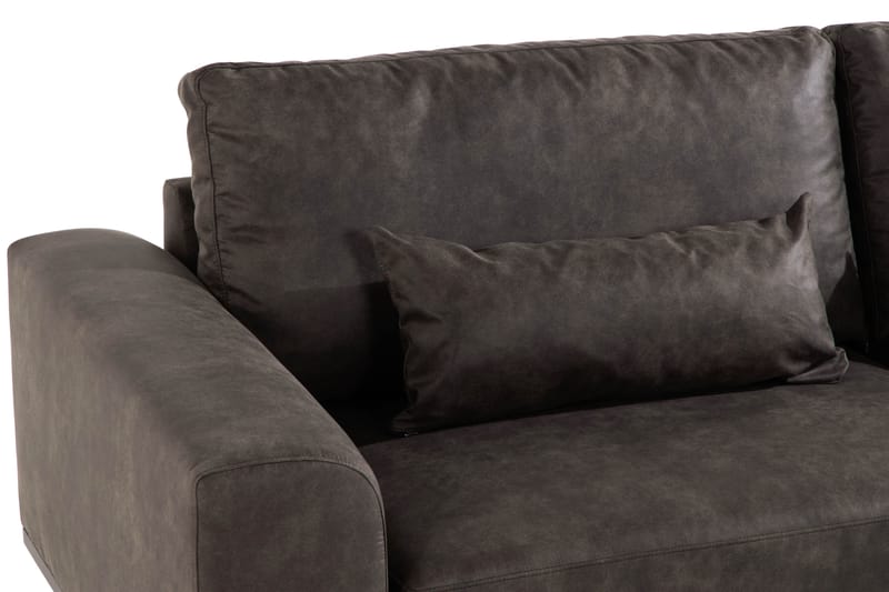 Copenhagen 4-seters Høyrevendt L-formet Sjeselongsofa i Kunstlær - Mørk grå - Møbler - Sofaer - Skinnsofaer