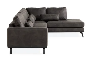 Copenhagen 4-seters Høyrevendt L-formet Sjeselongsofa i Kunstlær - Mørk grå - Møbler - Sofaer - Skinnsofaer