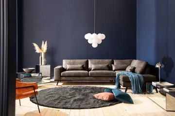 Copenhagen 4-seters Høyrevendt L-formet Sjeselongsofa i Kunstlær - Mørk grå - Møbler - Sofaer - Skinnsofaer