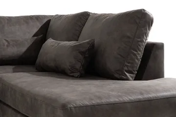 Copenhagen 4-seters Høyrevendt L-formet Sjeselongsofa i Kunstlær - Mørk grå - Møbler - Sofaer - Skinnsofaer