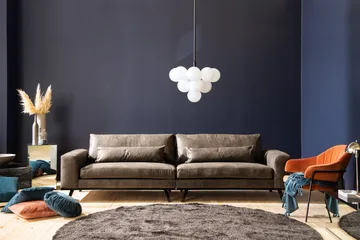 Copenhagen 4-seters Sofa i Kunstlær - Mørk grå - Møbler - Sofaer - Skinnsofaer