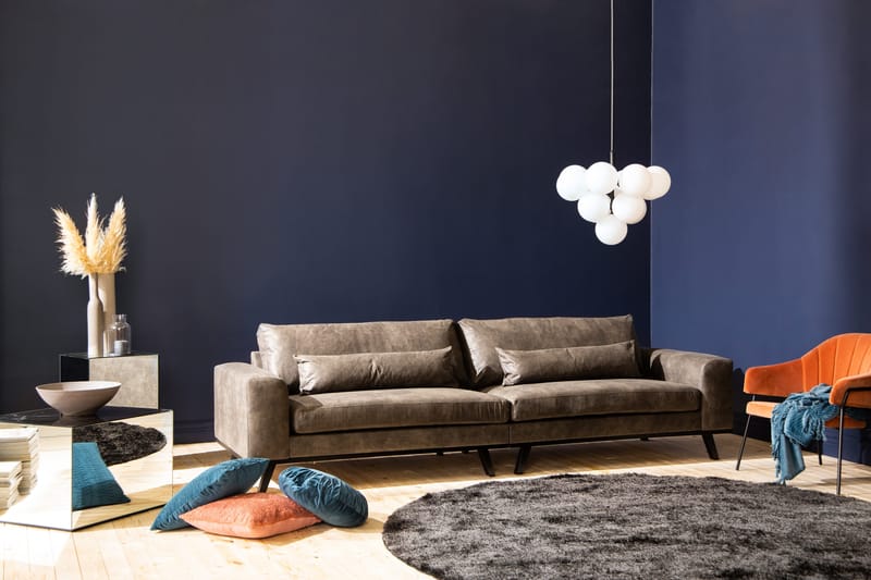 Copenhagen 4-seters Sofa i Kunstlær - Mørk grå - Møbler - Sofaer - Skinnsofaer